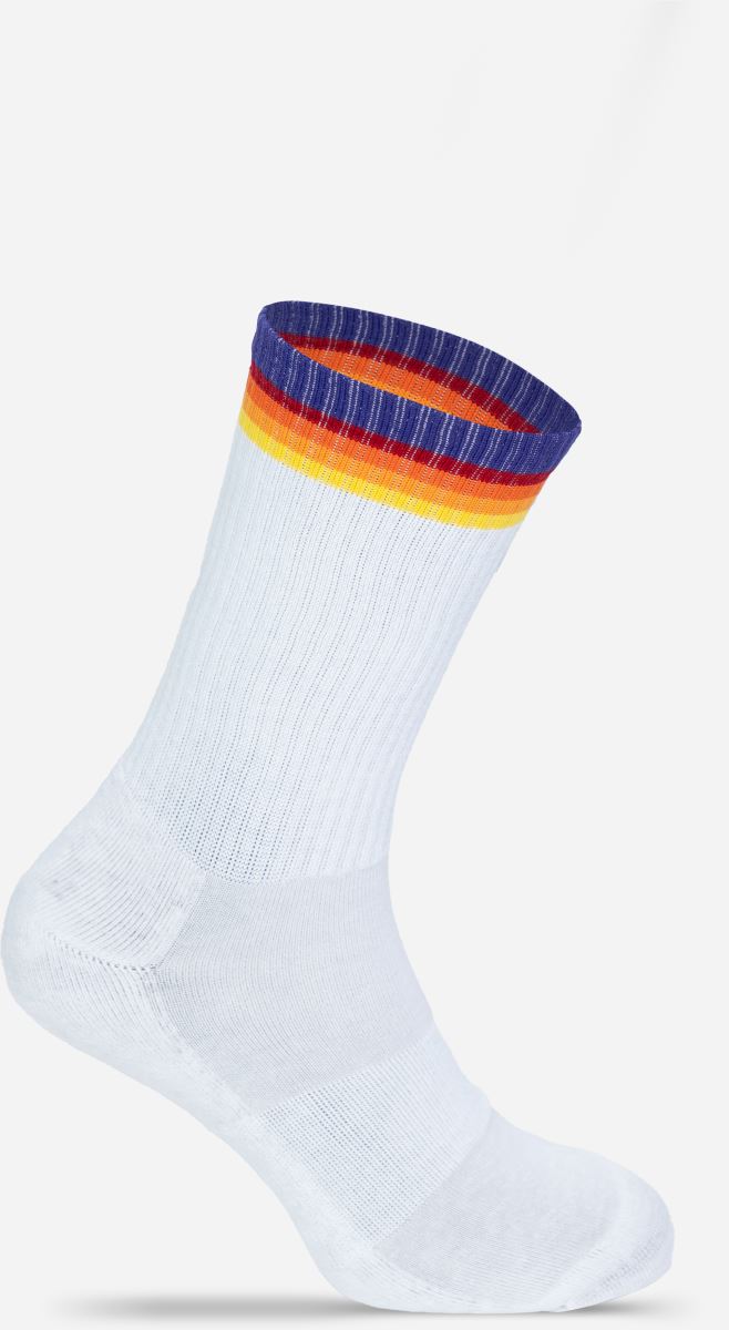Unisex tennis Socks "Osnovna" Mr.Socks – white/rainbow
