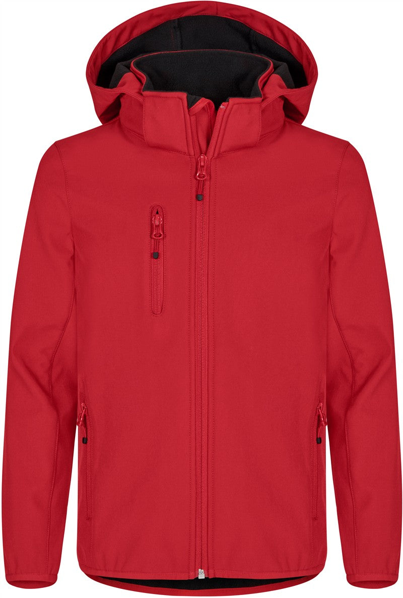Otroška trislojna softshell jakna s kapuco Clique Classic Softshell Jkt Jr - Rdeča