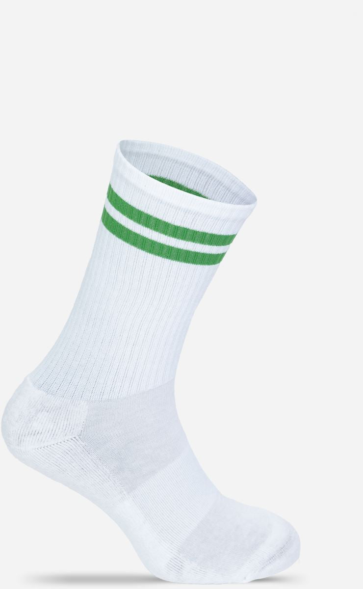 Unisex tennis Socks "Osnovna" Mr.Socks – white/kelly green