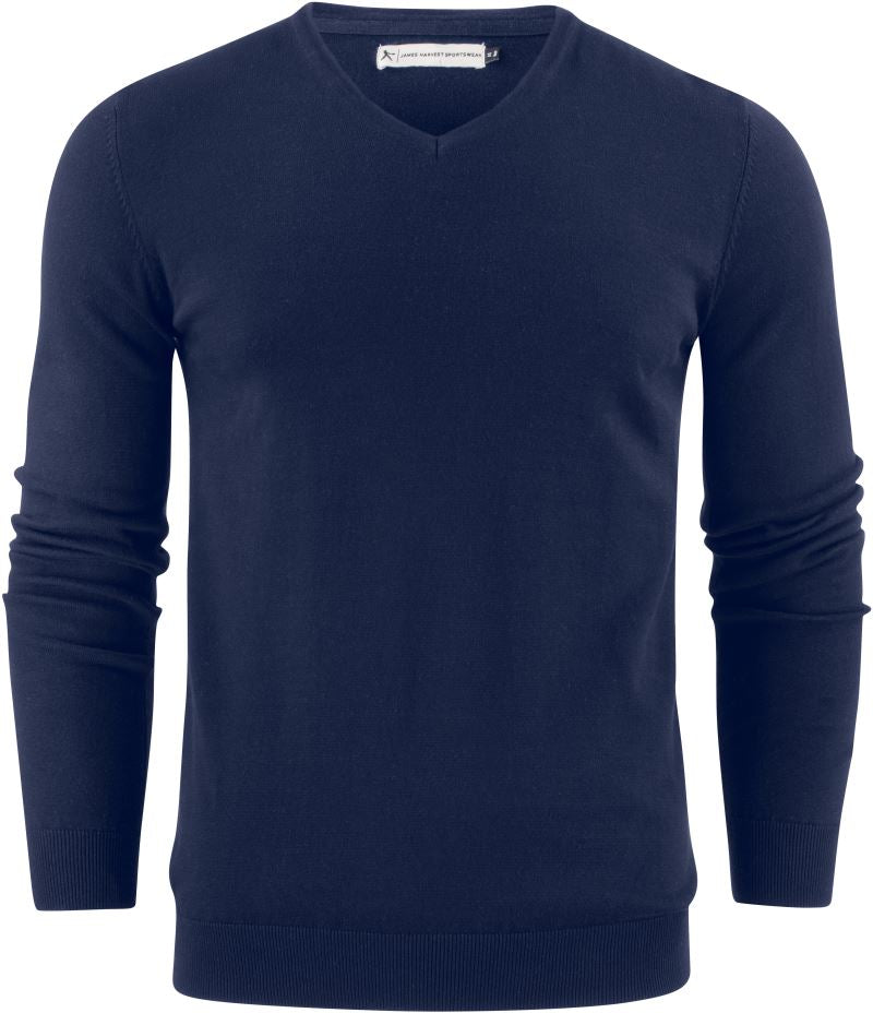 Moška V-izrez Pullover James Harvest – Mornarsko modra