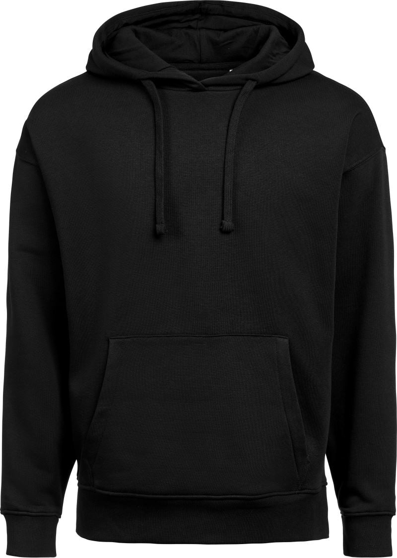 Unisex težji Unisex s kapuco pulover ohlapen kroj Untagged Movement – Črna