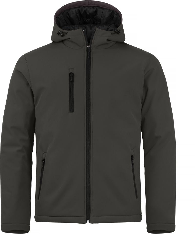 Moška podložena Moška s kapuco softshell jakna Clique – dark grey