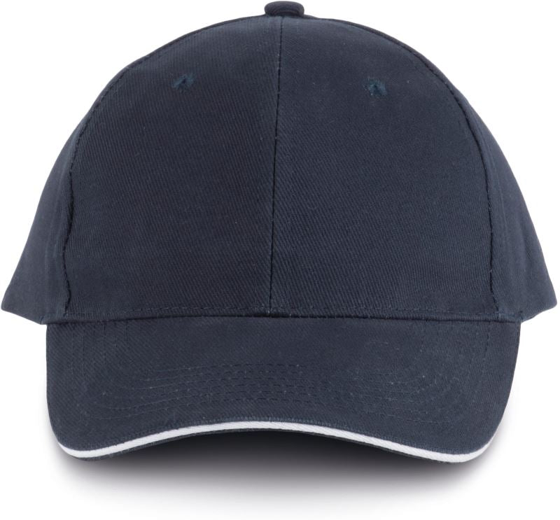 Unisex 6 Panel Sandwich kapa "Orlando" Kariban – navy/white