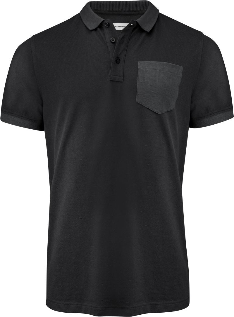 Moški težji Moška Piqué polo "Two-Tone" James Harvest – Črna