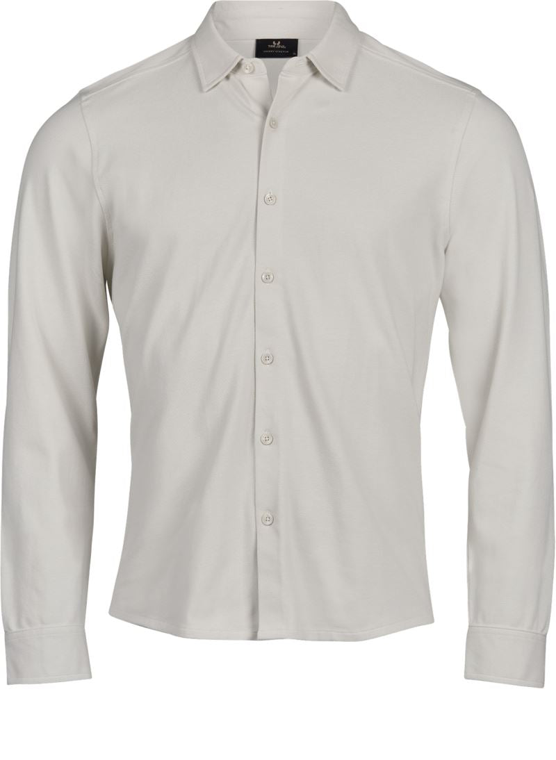 Unisex piqué Shirt z dolgimi rokavi "Luxury Stretch" TEE JAYS – cement