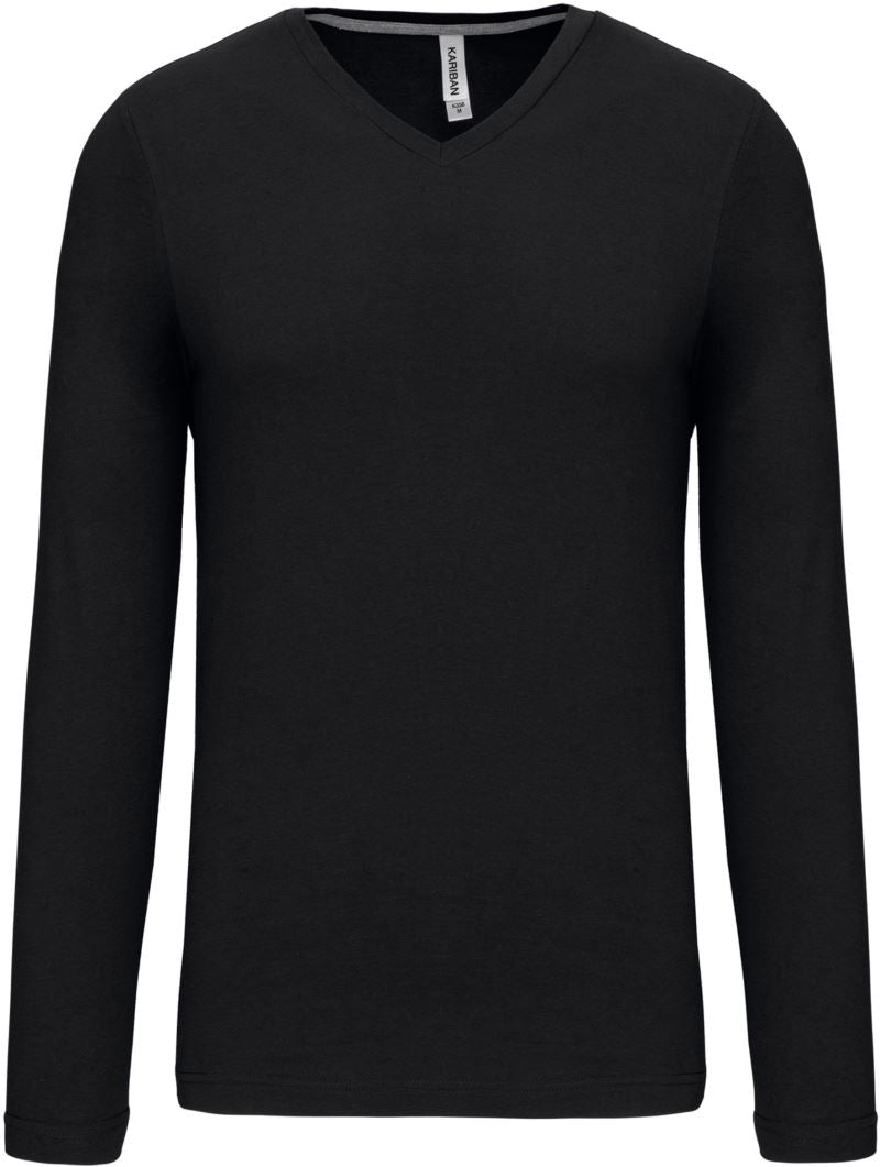 Moška dolg sleeve T-shirt z V-izrezom - Kariban | K358 - Del 1