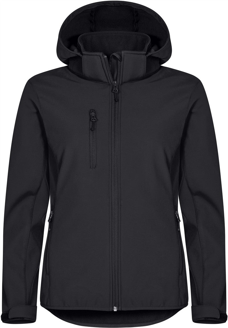 Ženska trislojna softshell jakna s kapuco Clique Classics Softshell Hoody W - Črna