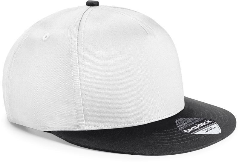 Otroška snapback kapa Beechfield B615 s petpanelnim dizajnom, modra barva in ravno klobučje, primerna za otroke.
