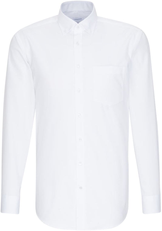 Unisex shirt dolgi rokav Seidensticker – Bela