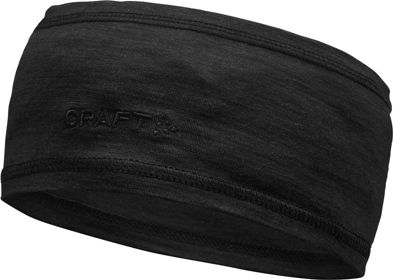 Naglavni trak iz merino volne Craft Corporate Essence Wool Headband - Črna