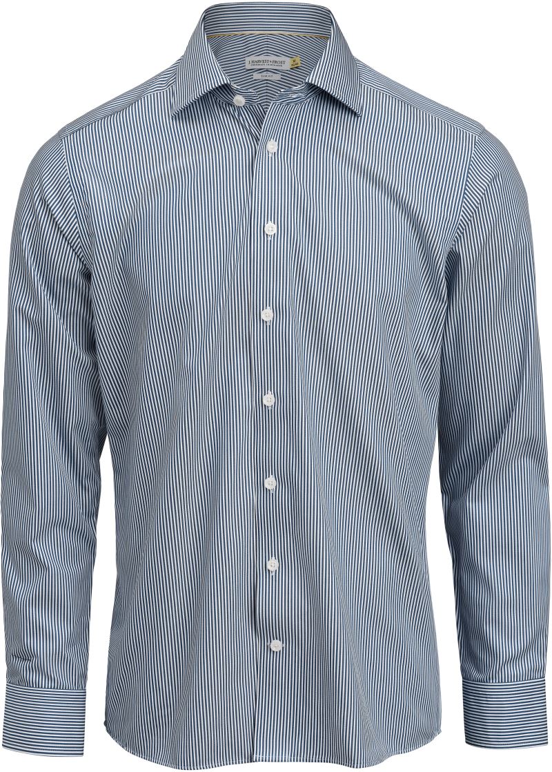 Moški twill Shirt dolgi rokav J.Harvest & Frost – navy stripe