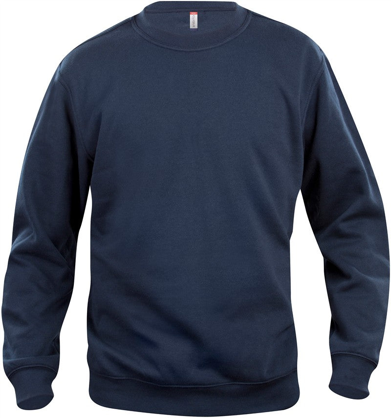 Unisex pulover Clique Basic Roundneck - Temno mornarsko modra