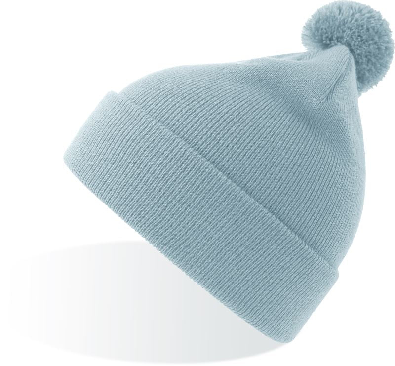 Otroška Knitted kapa Pompon Atlantis – light blue