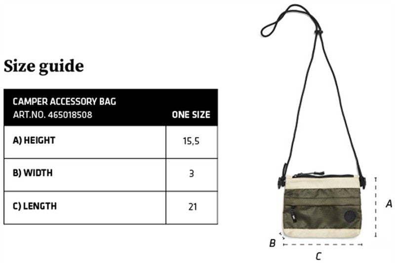 Tabela velikosti za Torba za čez ramo Tenson Camper Accessory Bag