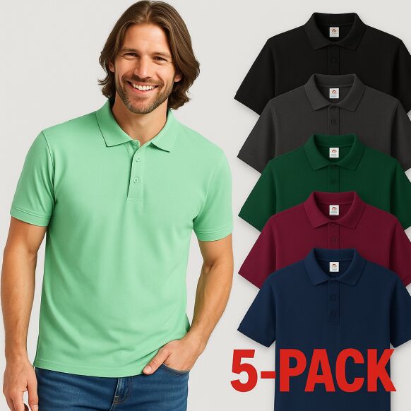 Moške Fruit of the Loom Premium Polo – Paket 5 kos - oblekanadom