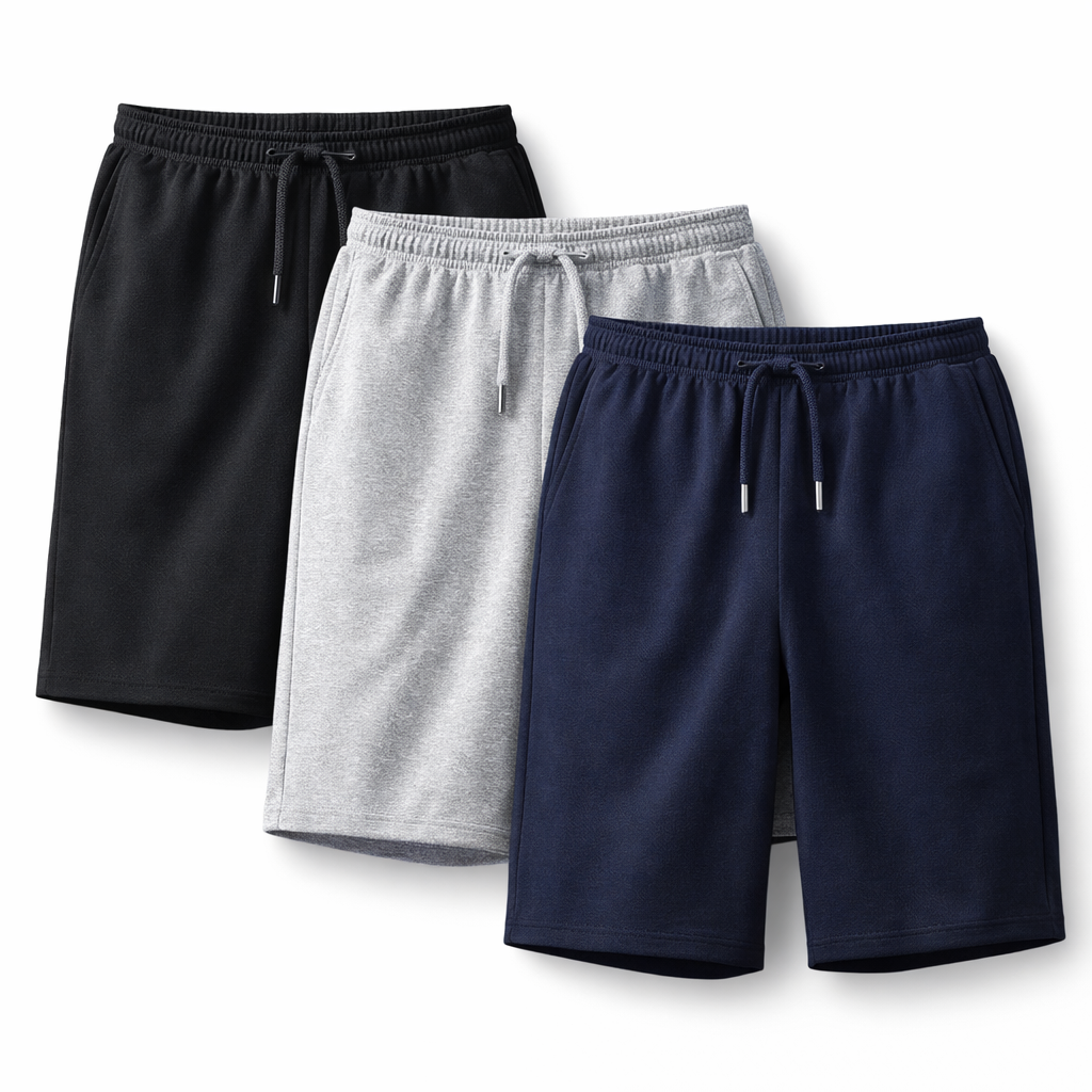 Moške premium Fruit of the Loom kratke hlače, komplet 3 kos, udobne in kakovostne poletne hlače za vsak dan.