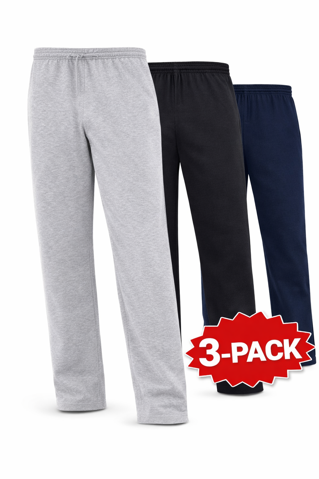 Moške trenirke Fruit of the Loom Iconic 250 – Open Hem | 3-PACK - oblekanadom