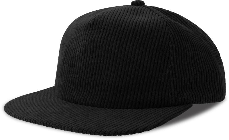 Unisex 5 Panel Corduroy kapa Atlantis – Črna