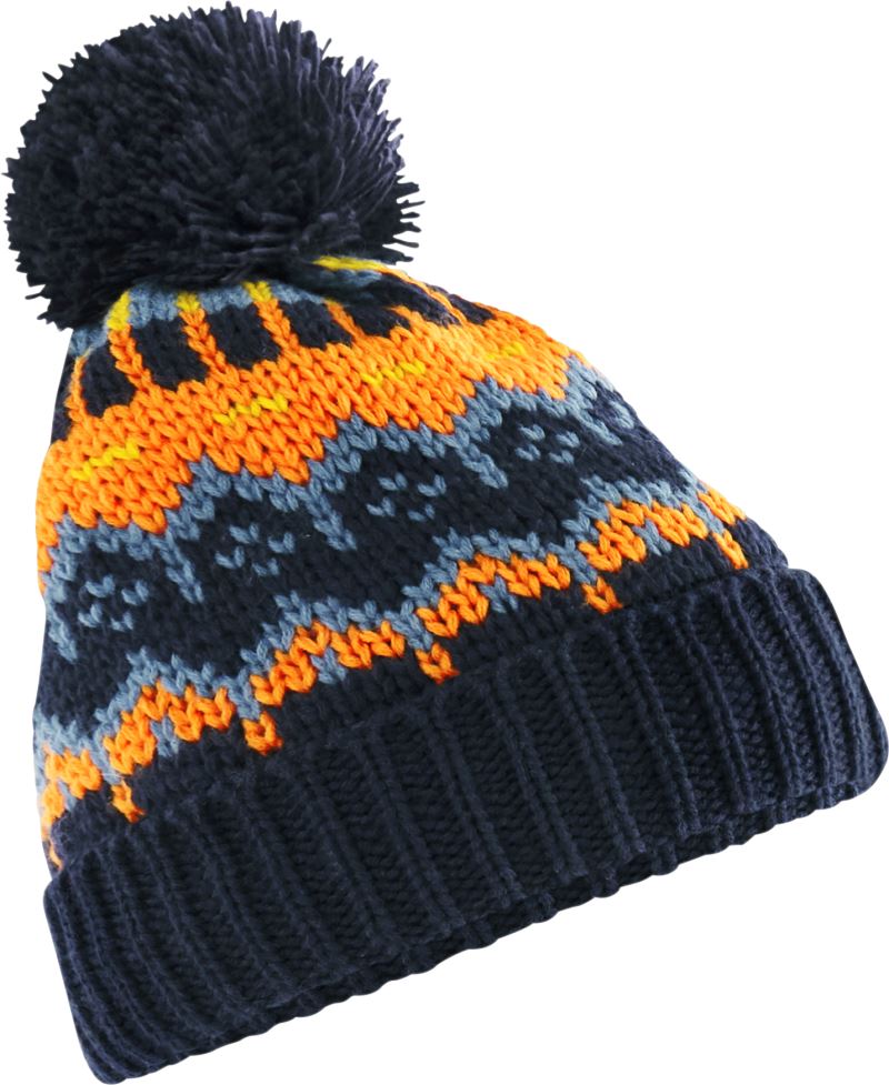 Unisex knitted Hat Pompon "Retro Ski" Beechfield – blazing blue