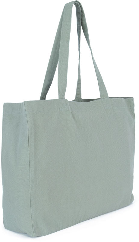 Unisex large Bag KiMood – washed green clay