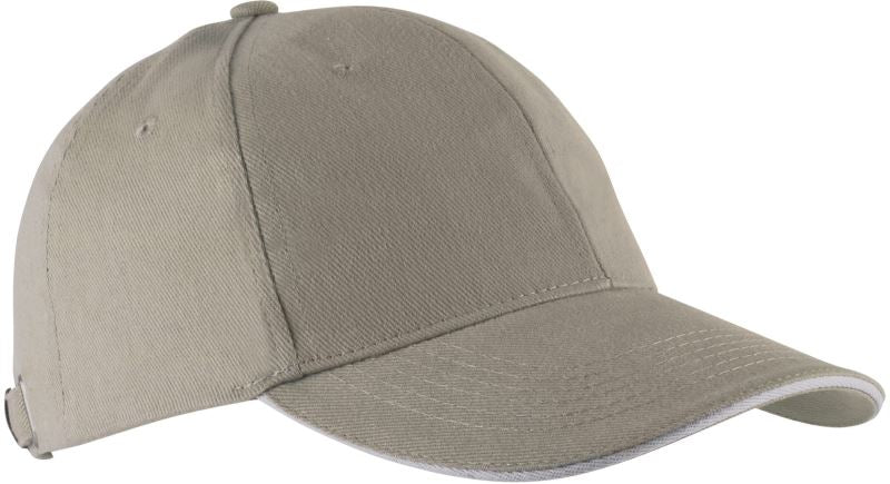 Unisex 6 Panel Sandwich kapa "Orlando" Kariban – beige/white