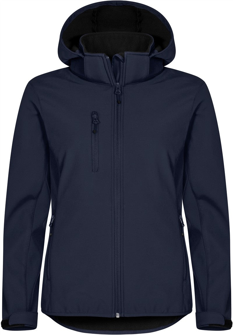 Ženska trislojna softshell jakna s kapuco Clique Classics Softshell Hoody W - Temno mornarsko modra