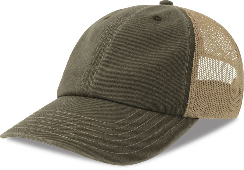 Unisex 6 Panel Vintage Trucker kapa Atlantis – olive/khaki