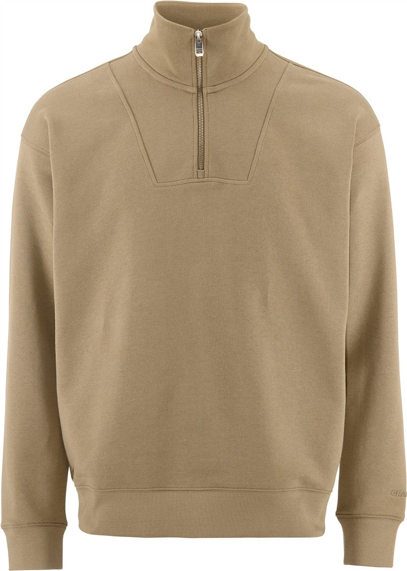Moški pulover s kratko zadrgo Craft Corporate Frequent Hz Sweatshirt M - Sivo rjava