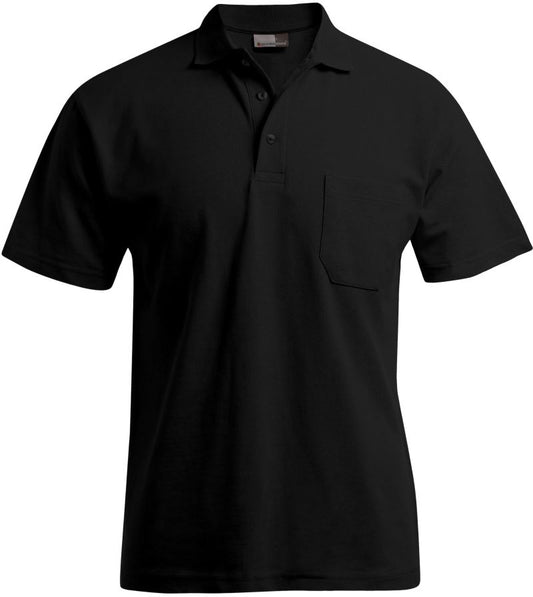 Moška piqué polo majica Promodoro z žepom, modre barve, s kratkimi rokavi in klasčnim ovratnikom.