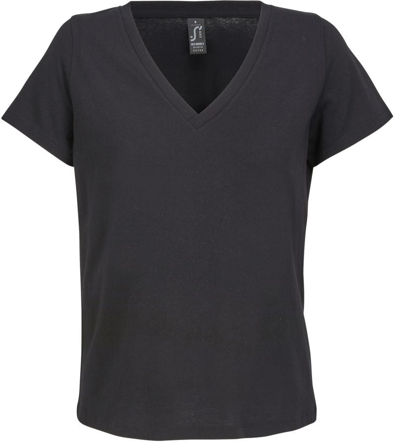 Ženska V-izrez majica SOL's Collection – deep black