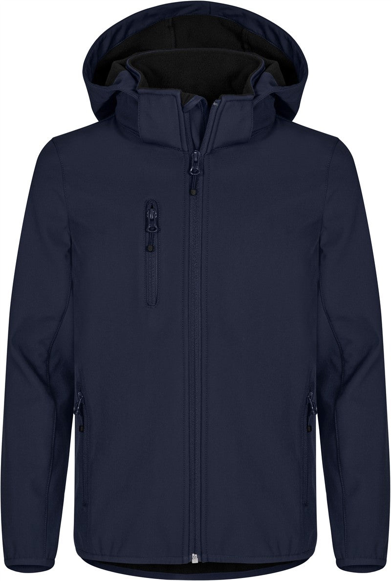 Otroška trislojna softshell jakna s kapuco Clique Classic Softshell Jkt Jr - Temno mornarsko modra
