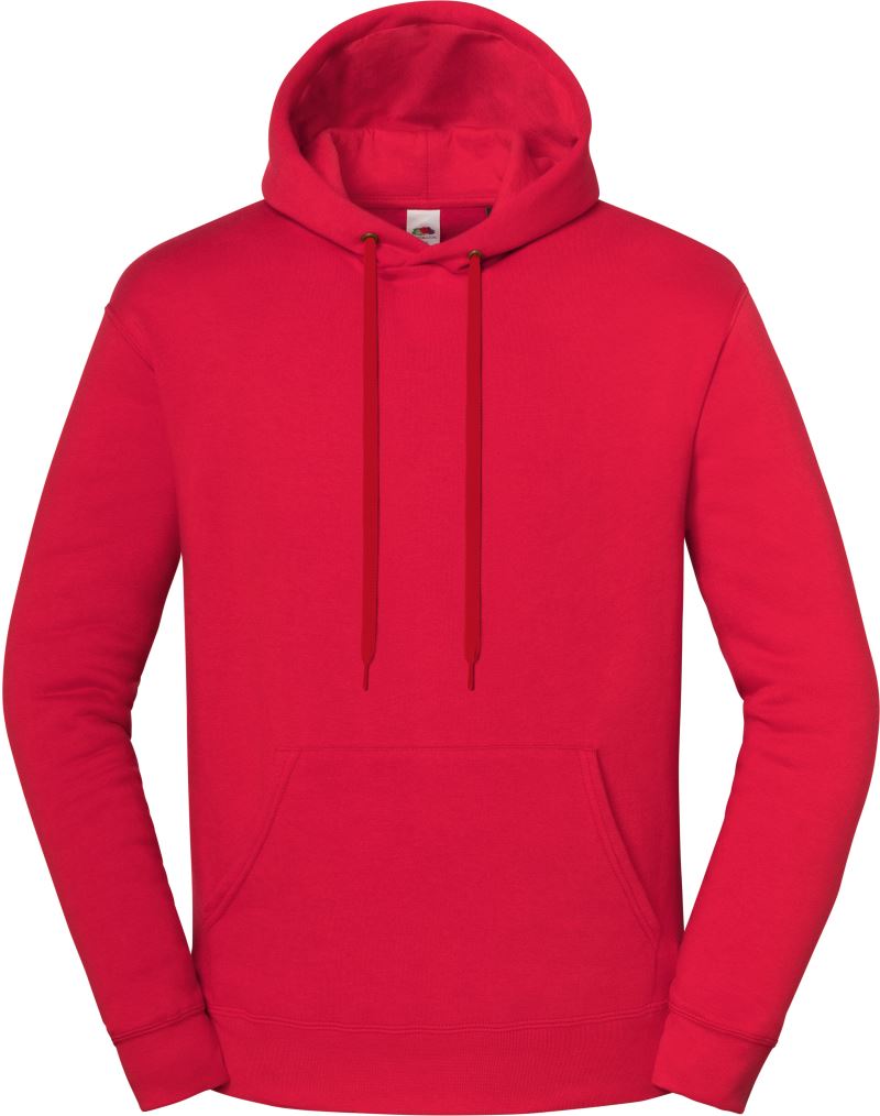 Unisex težji s kapuco pulover Fruit of the Loom – Rdeča