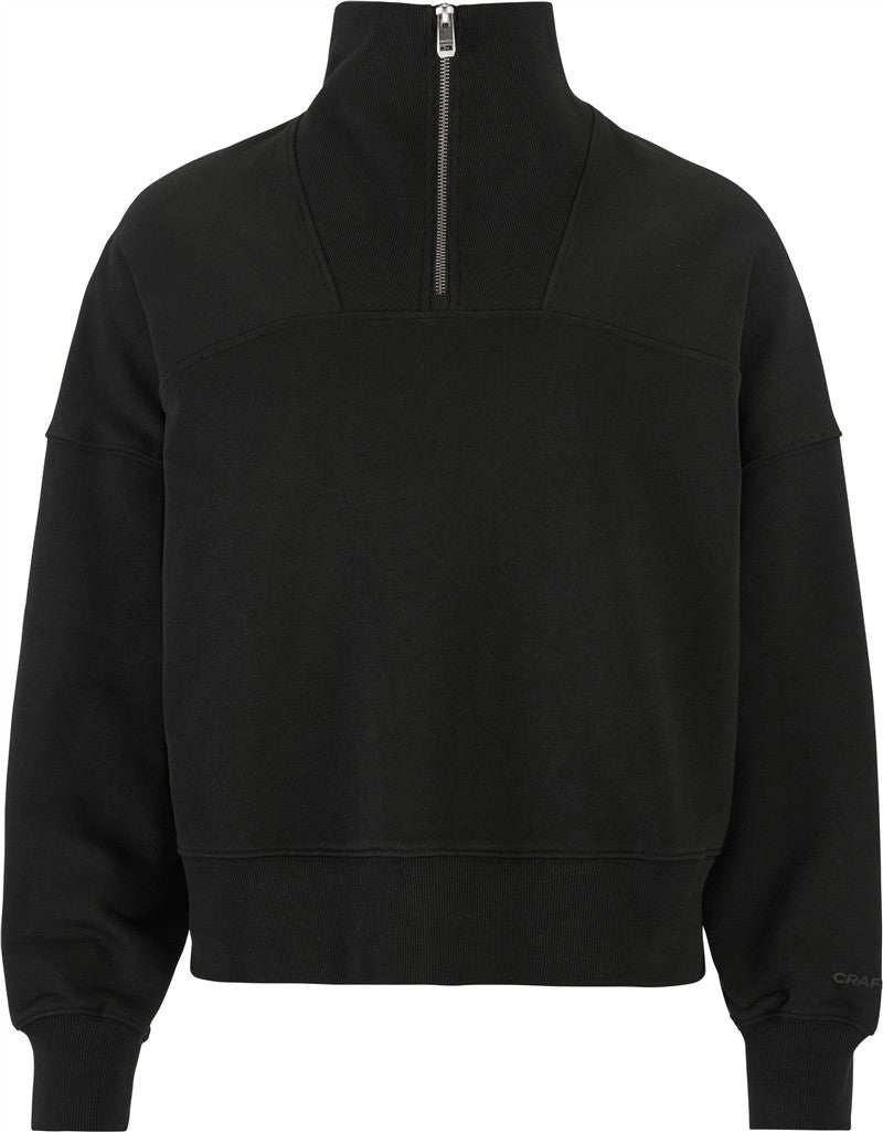 Ženski pulover s kratko zadrgo Craft Corporate Frequent Hz Sweatshirt W - Črna