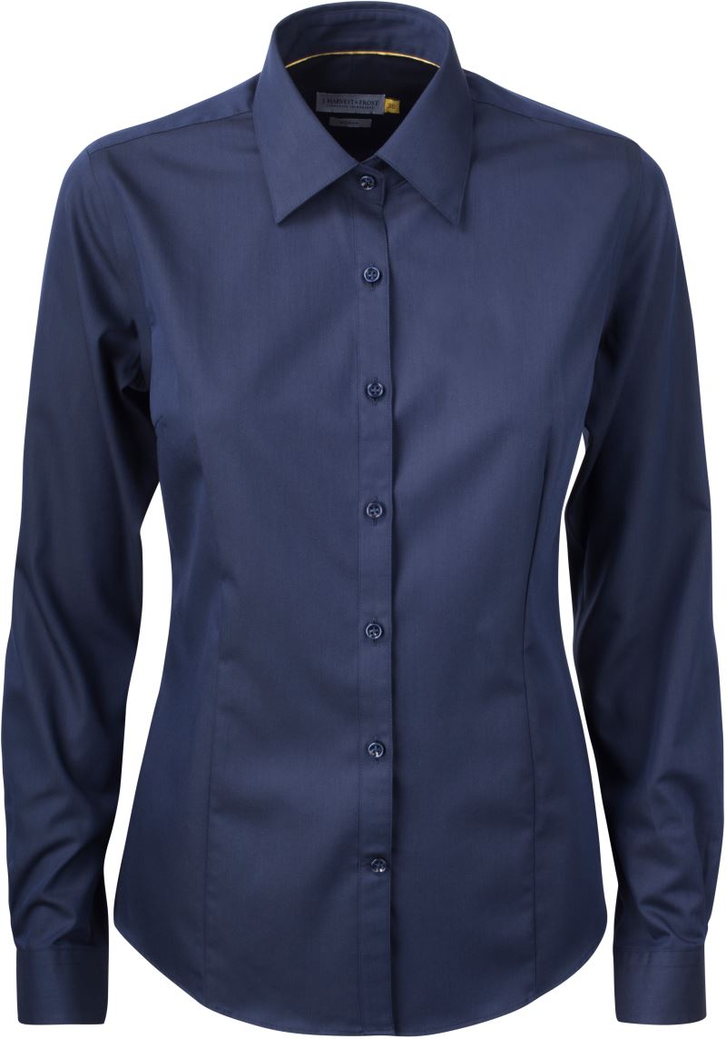 Ženski twill Blouse dolgi rokav J.Harvest & Frost – Mornarsko modra
