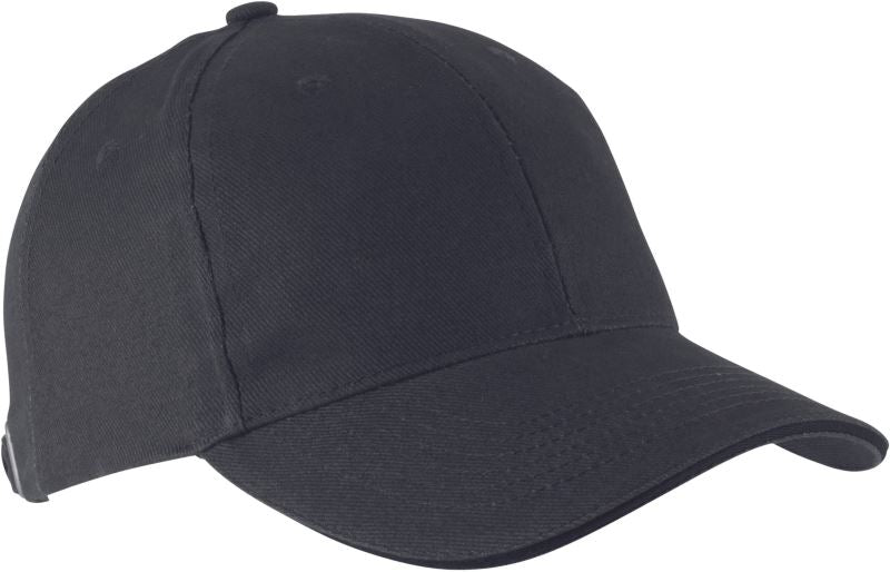 Unisex 6 Panel Sandwich kapa "Orlando" Kariban – dark grey/black