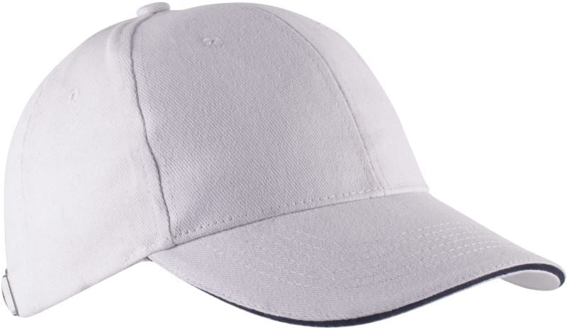 Unisex 6 Panel Sandwich kapa "Orlando" Kariban – white/navy