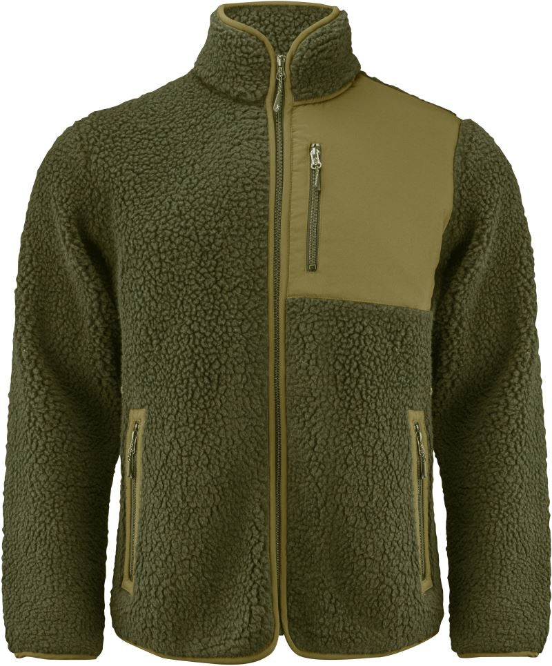 Moška Sherpa flis jakna "Two-Tone" James Harvest – moss green