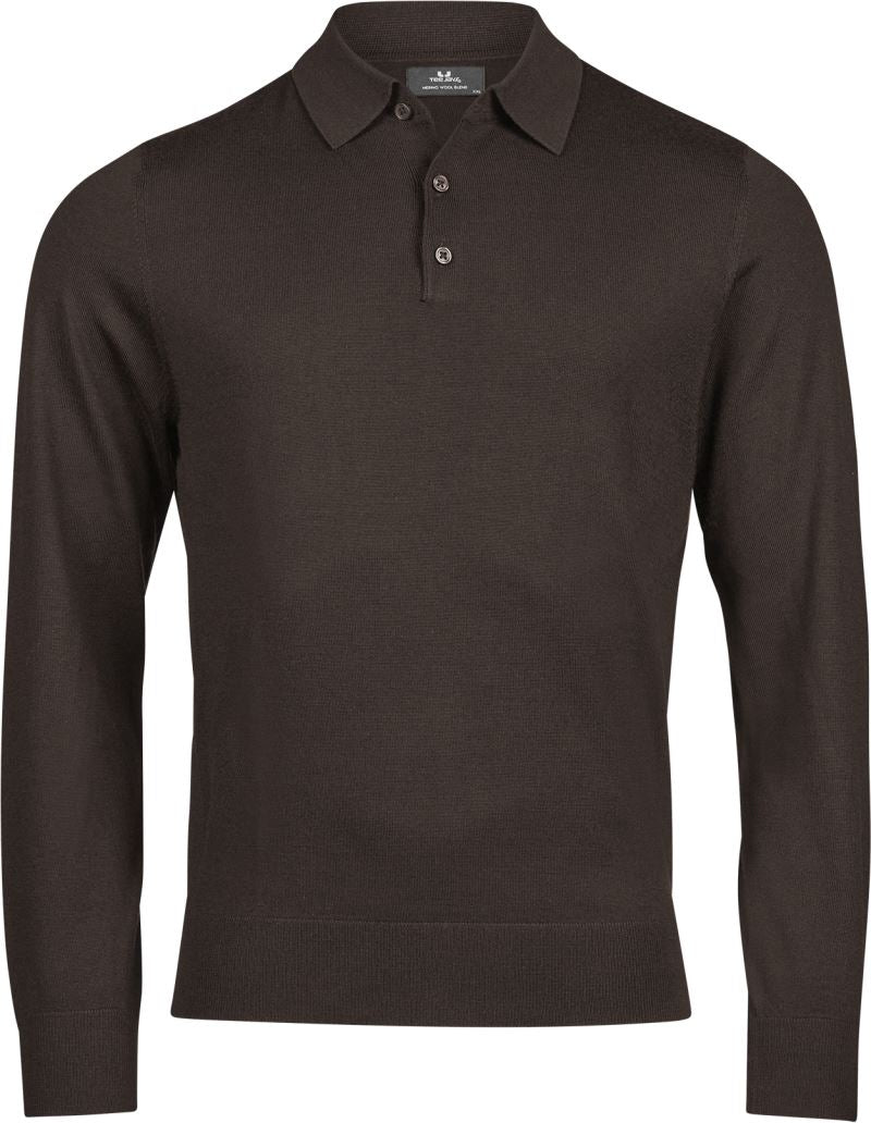 Unisex knitted polo Pullover TEE JAYS – mocha