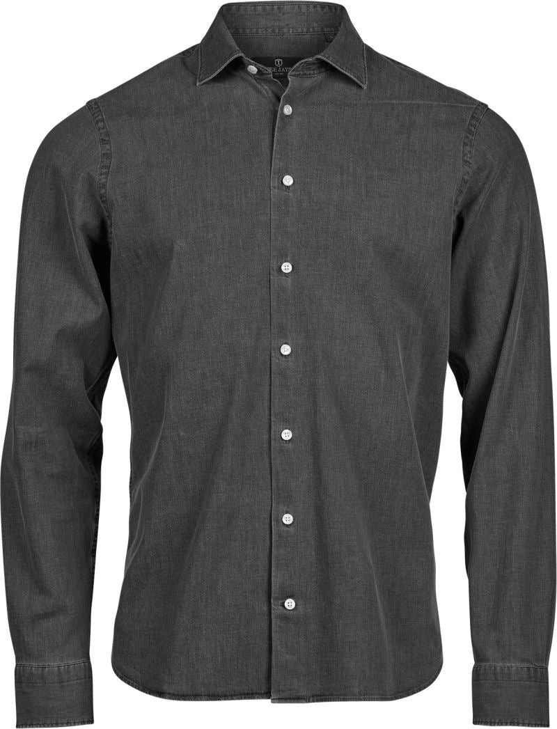 Unisex denim Shirt dolgi rokav TEE JAYS – black denim