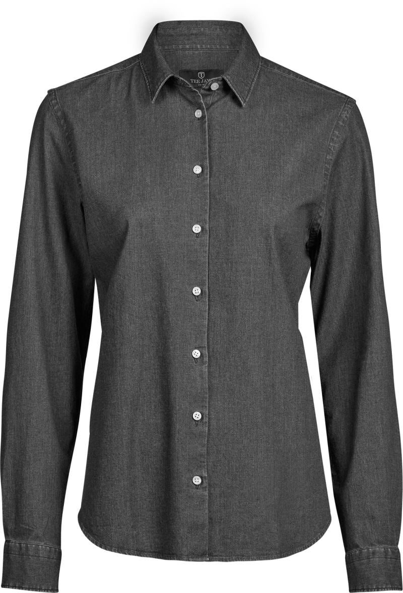 Unisex denim Blouse dolgi rokav TEE JAYS – black denim