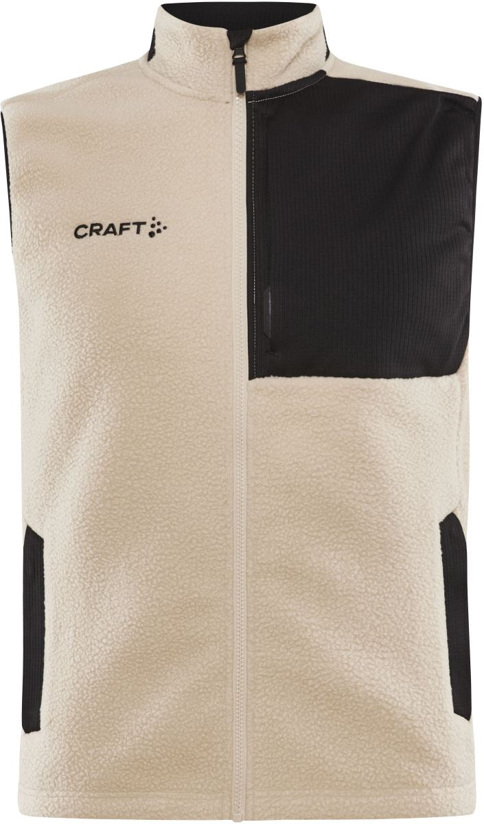 Craft ADV Pile moški sherpa flis brezrokavnik - Ecru / črna