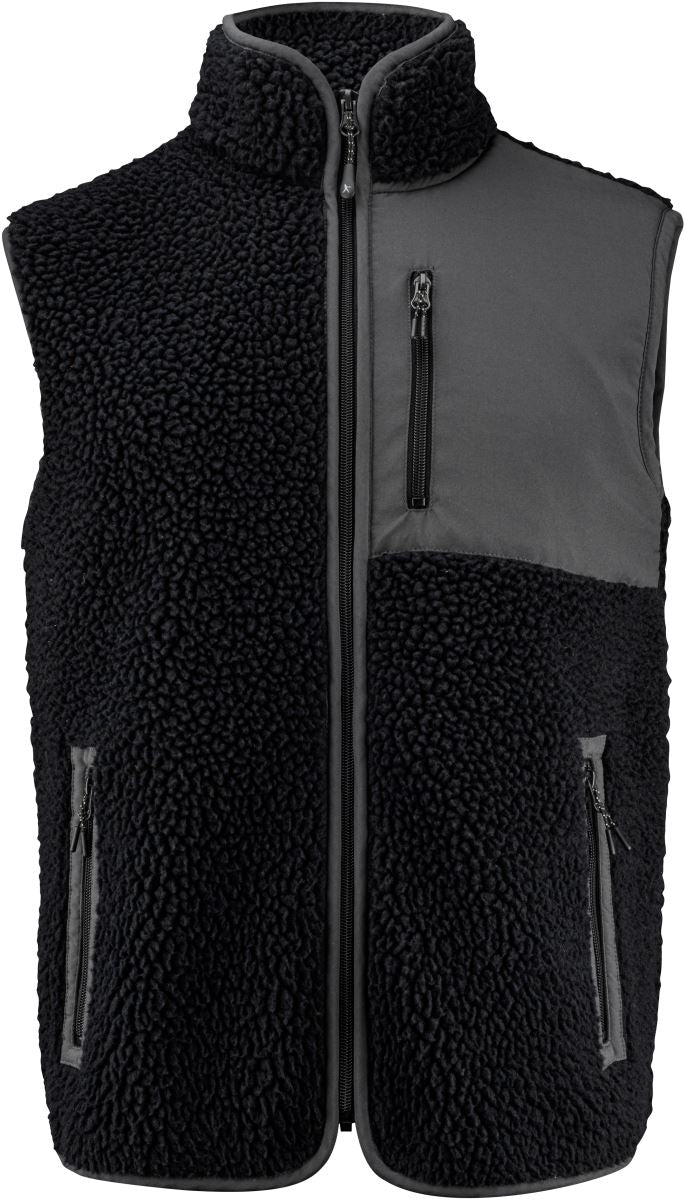 Moška Sherpa flis brezrokavnik "Two-Tone" James Harvest – Črna