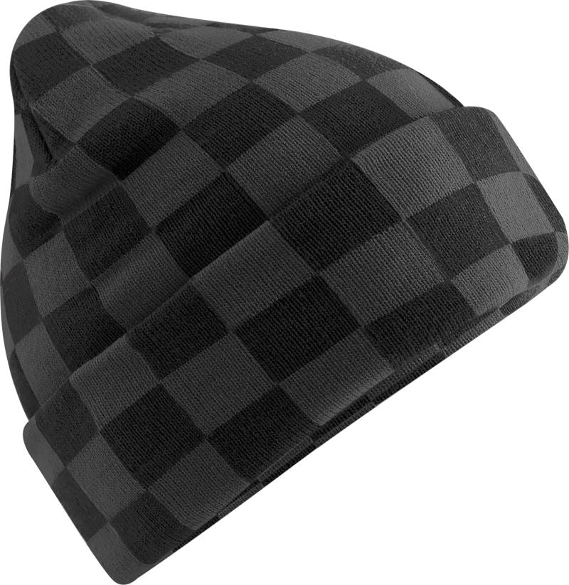 Unisex knitted Hat "Checkerboard" Beechfield – black/charcoal