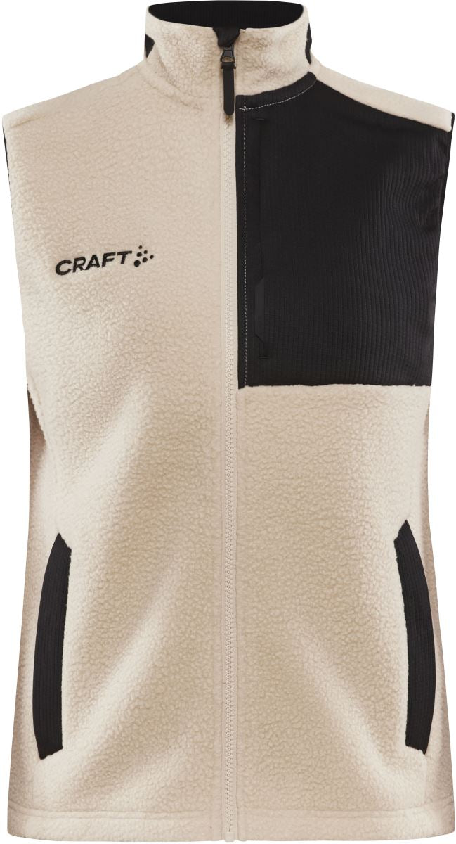 Craft ADV Pile ženski sherpa flis brezrokavnik, barva Ecru / črna