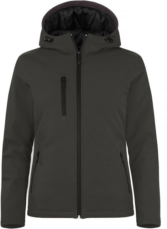 Ženska podložena softshell jakna s kapuco Clique, prikaz izdelka