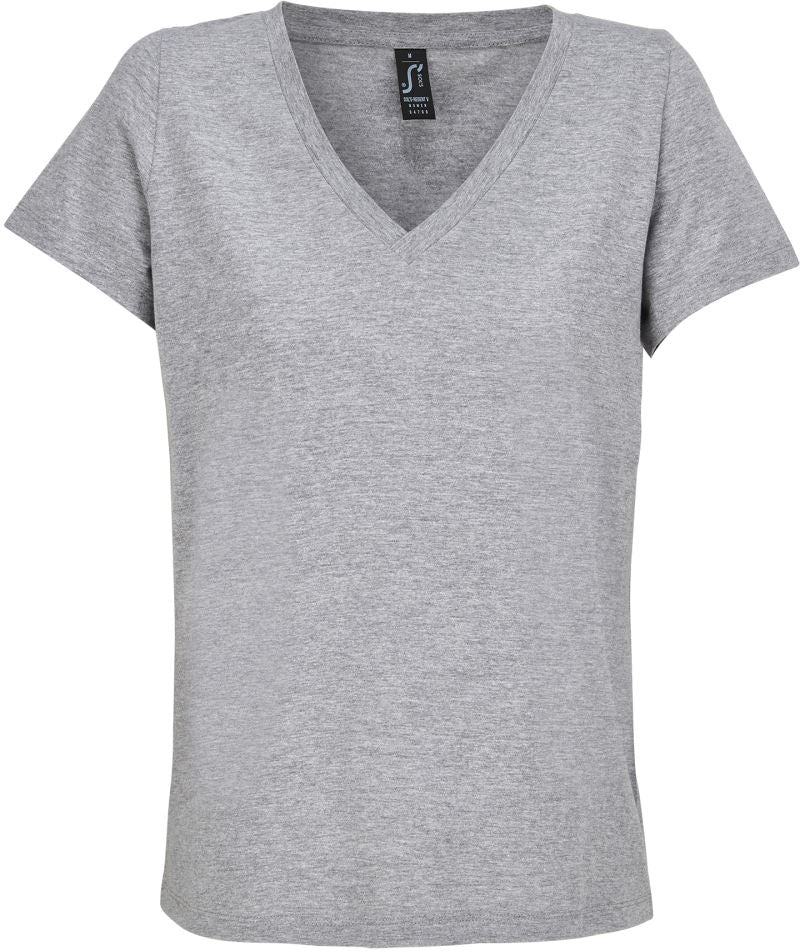 Ženska V-izrez majica SOL's Collection – grey melange