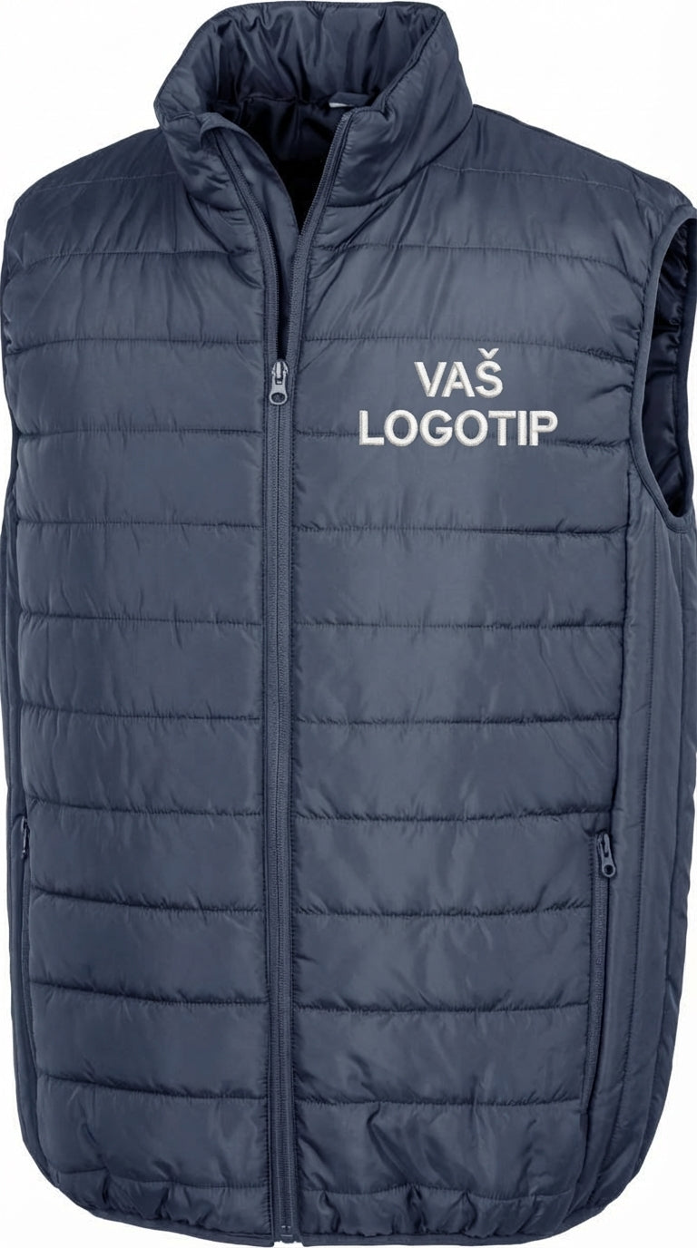 Podložen brezrokavnik z vašim logotipom – VEZENJE (Result Core R 244X)