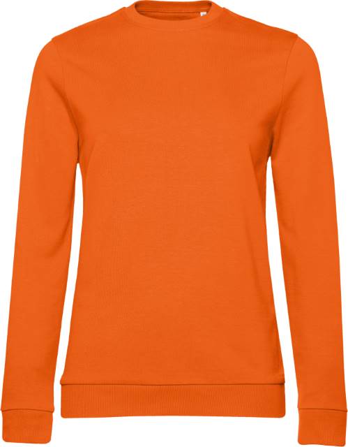 Ženski pulover B&C Collection Set In, oranžen mehki trenirki pulover z dolgimi rokavi in udobnim krojem.