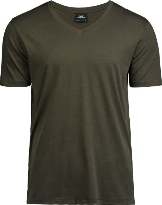 Moška majica z V-izrezom Tee Jays 5004 v temno olivni barvi