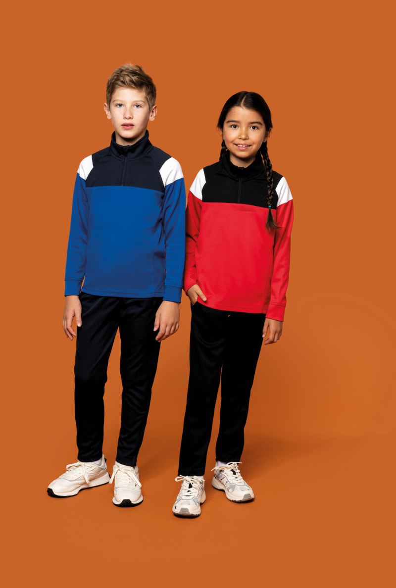 Otroška športna majica s pol-zadrgo - Kariban ProAct | PA388 - oblekanadom